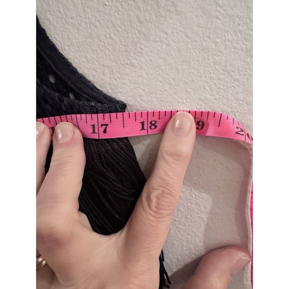 Alexis Black Fringe Hem Crop Top Western Size Small Festival Going Out $389 - Picture 5 of 6